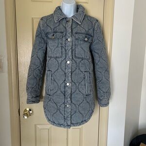 Madden Girl Gray Quilted Denim Jacket